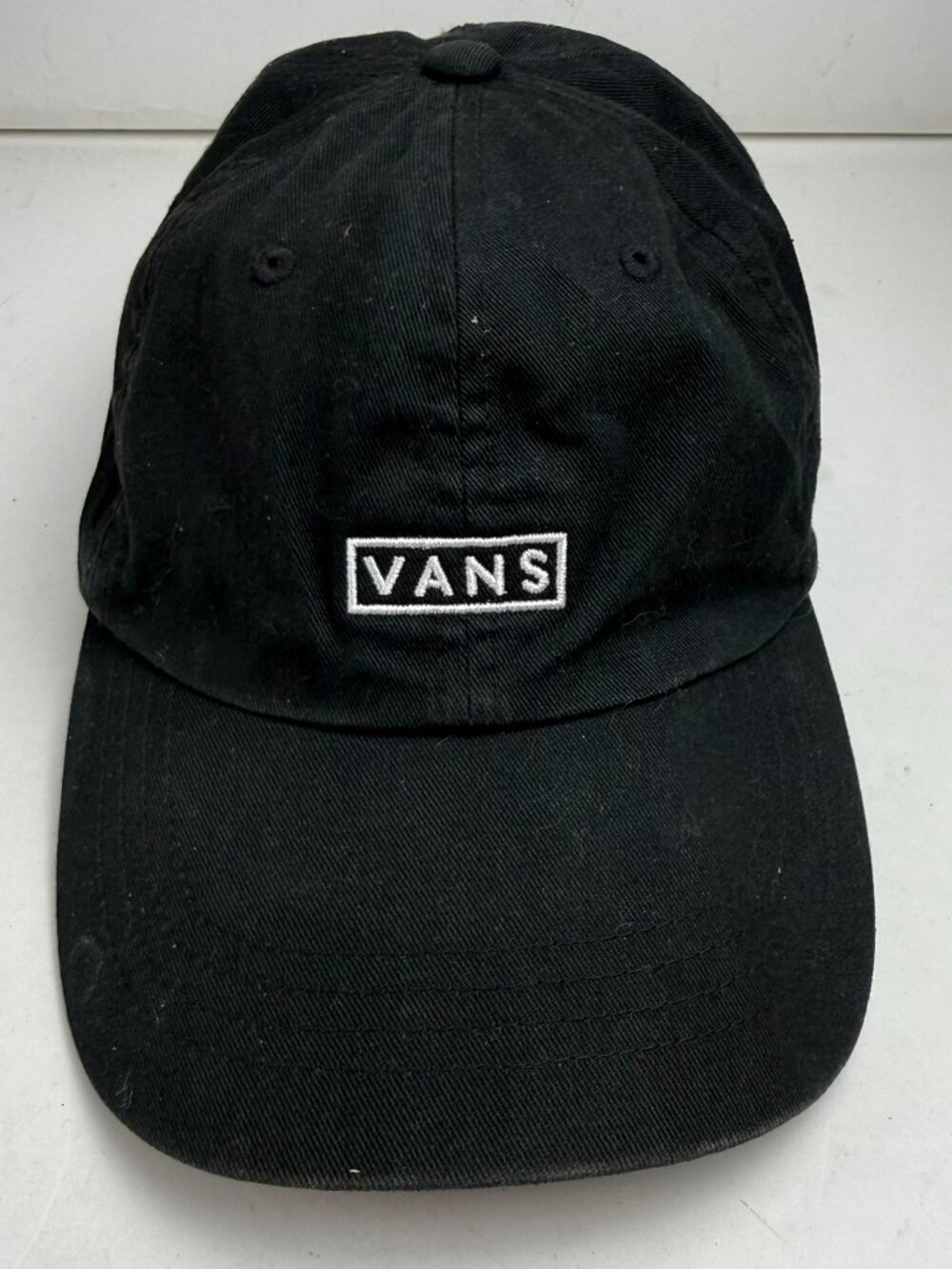 Vans Off The Wall Baseball Cap Hat Black Embroidered Box Logo Adjustable OSFA